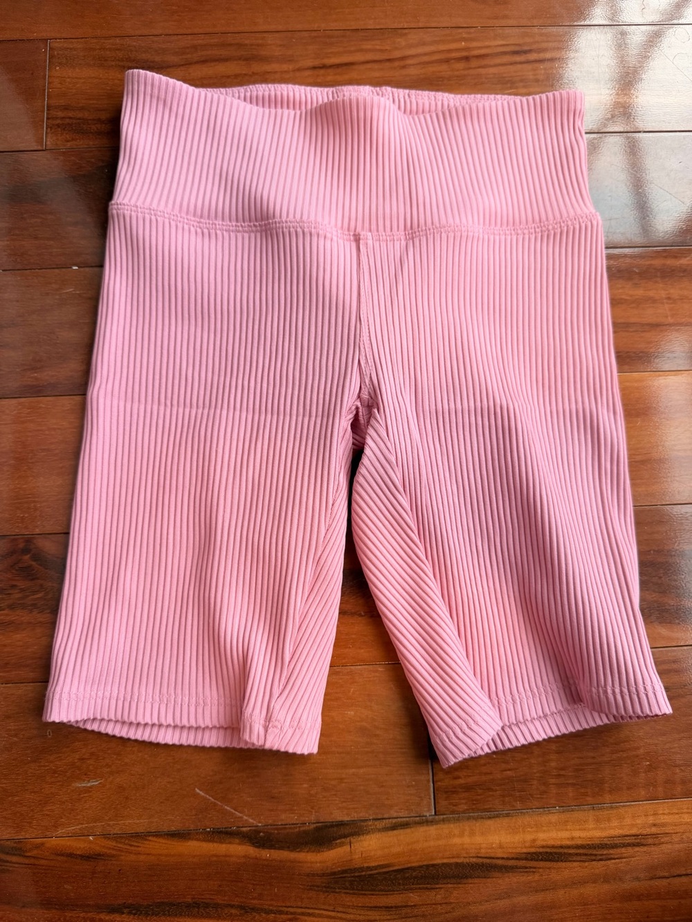 Women’s Pink Ribbed High-Waist Aeropostale Biker Shorts XXS